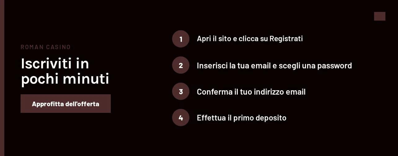 Registrati e attiva il bonus